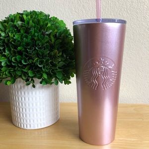 STARBUCKS Holiday Rose Gold Metallic 16oz. Tumbler